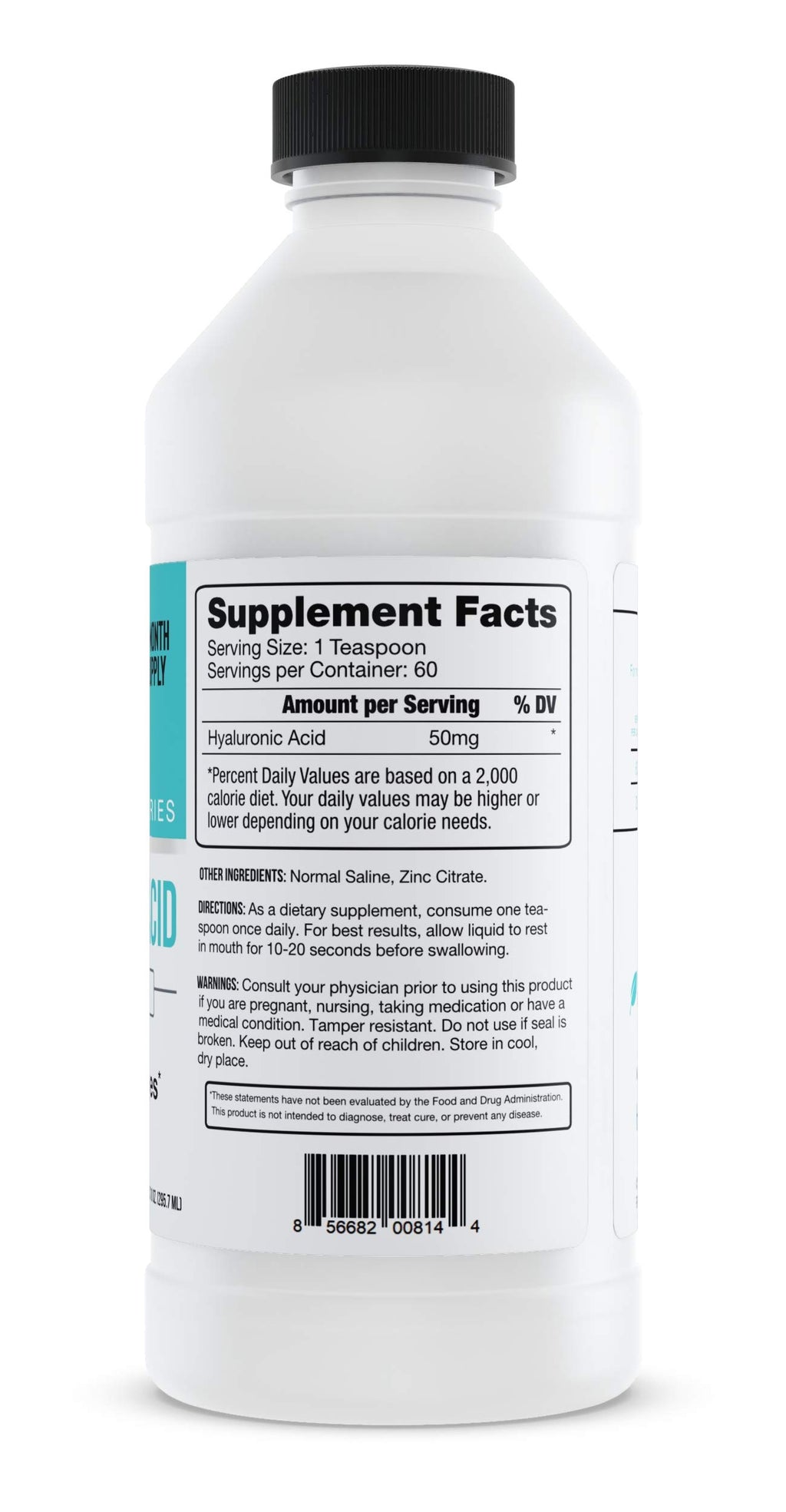 Hyalogic Hyaluronic Acid Liquid Supplement - 50mg High Molecular Weight Hyaluronic Acid for Joints, Advanced Joint Support, Vegan Oral Hydration Formula, 10 oz