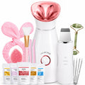 Colorfarm Facial Steamer Spa Kit: Nano Ionic Face Steamer for Facial Deep Cleansing - Home Spa Skincare Set with 17 Skin Care Tools Self Care Gifts for Women
