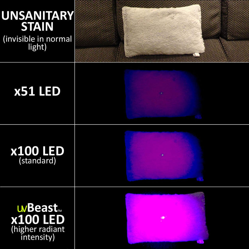 uvBeast V1 385-395nm Black Light UV Flashlight, High Power, 100 LED