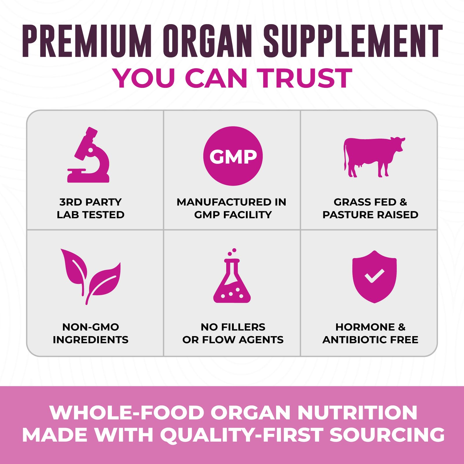 Beef Organ Supplement for Women - Beef Liver, Kidney, Heart and Uterus Tissue, Supports Women's Overall Energy and Health - Pasture Raised in New Zealand - No Fillers or Flow Agents - 120 Capsules