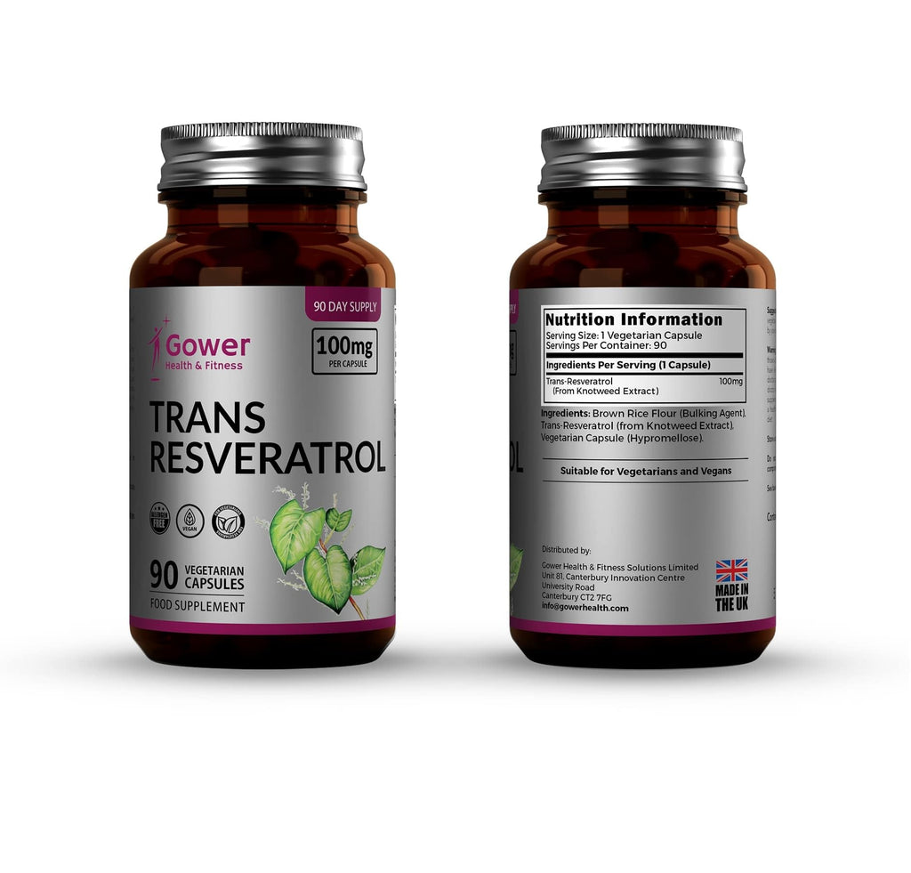 GH Resverstrol | 90 High Strength Resveratrol Supplements - 100mg Trans Resveratrol per Serving | Japanese Knotweed Antioxidant Supplement | Non-GMO & Allergen Free | Made in the UK
