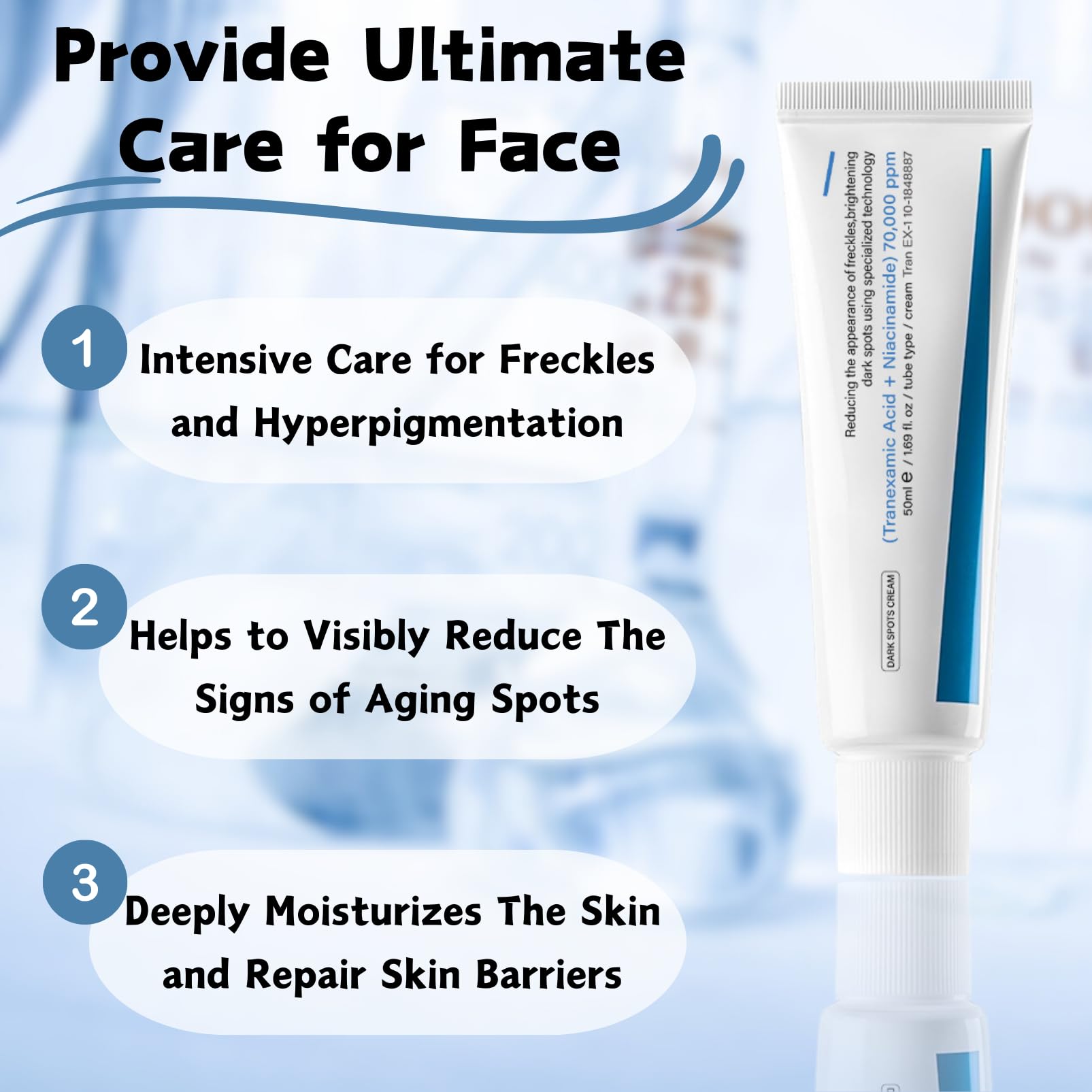 Dark Spot Cream, Tranexamic Acid & Niacinamide Face Cream for Women, Anti Aging Face Cream for Freckles & Dark Spot Remover for Even Skin Tone, Moisturiser Face Women & Men, 50ml