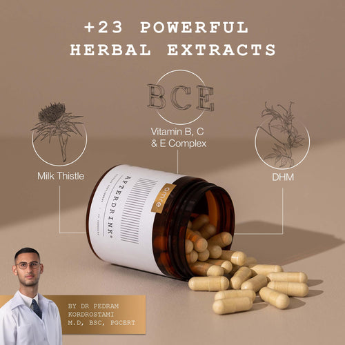 AfterDrink Restore Pills with Milk Thistle, DHM, Vitamin B, Ginger & Herbal Extracts - Pre & Post Drinking Supplement with Liver Support for Better Mornings - Made in USA (48 Caps)