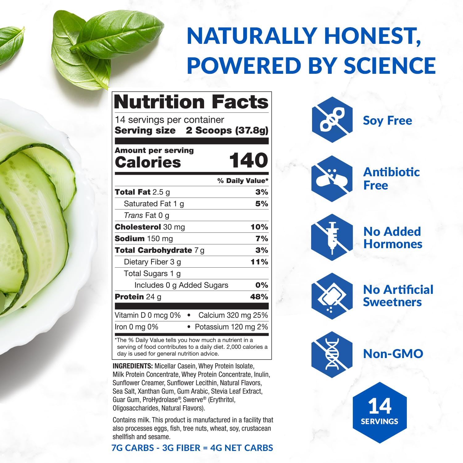 BioTrust Low Carb Protein Powder - Natural and Delicious Whey & Casein Blend from Grass-Fed Hormone Free Cows - Non GMO, Soy Free, Gluten Free, Hormone Free (Vanilla)