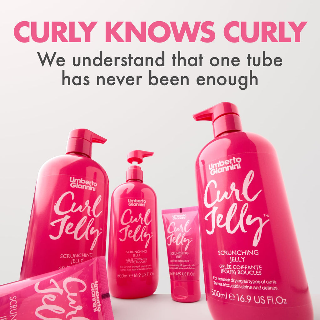 Umberto Giannini Curl Jelly XL 500ml (16.9 fl Oz) - Viral Award-Winning Curl Gel for Waves, Curls & Coils | Defines, De-Frizzes & Adds Shine | Medium Hold, No Crunch | Vegan & Made in UK