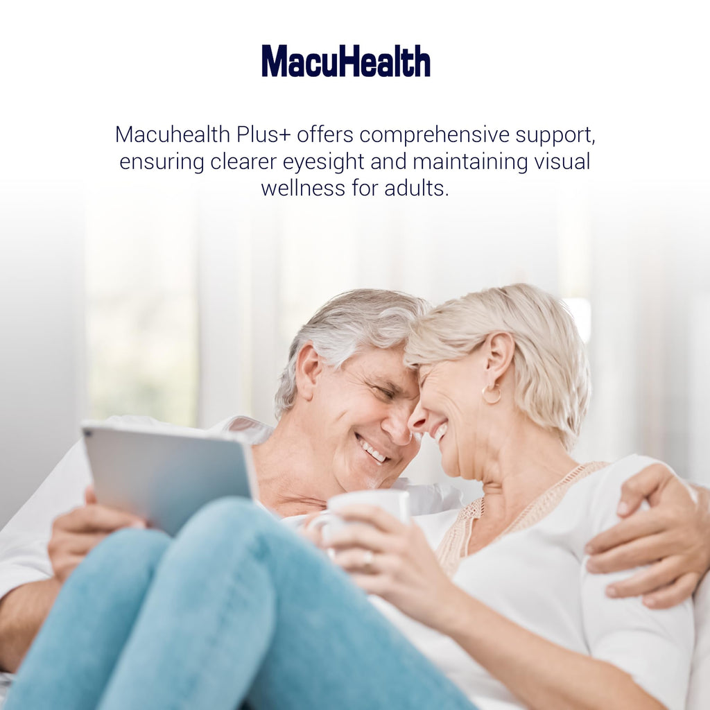 MacuHealth Plus+ Eye Vitamins Supplement for Adults - 90 Day Supply with Lutein, Zeaxanthin, and Meso-Zeaxanthin - Unflavored, Vitamin for Eyes