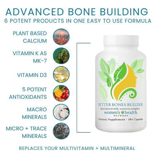 Better Bones Builder - 32-in-1 Calcium Supplements for Women, 300mg Calcium with Vitamin A, C, D3, K, and 300mg Magnesium, Zinc Selenium & Trace Minerals for Bone Strength - 180 Count (30 Days Supply)