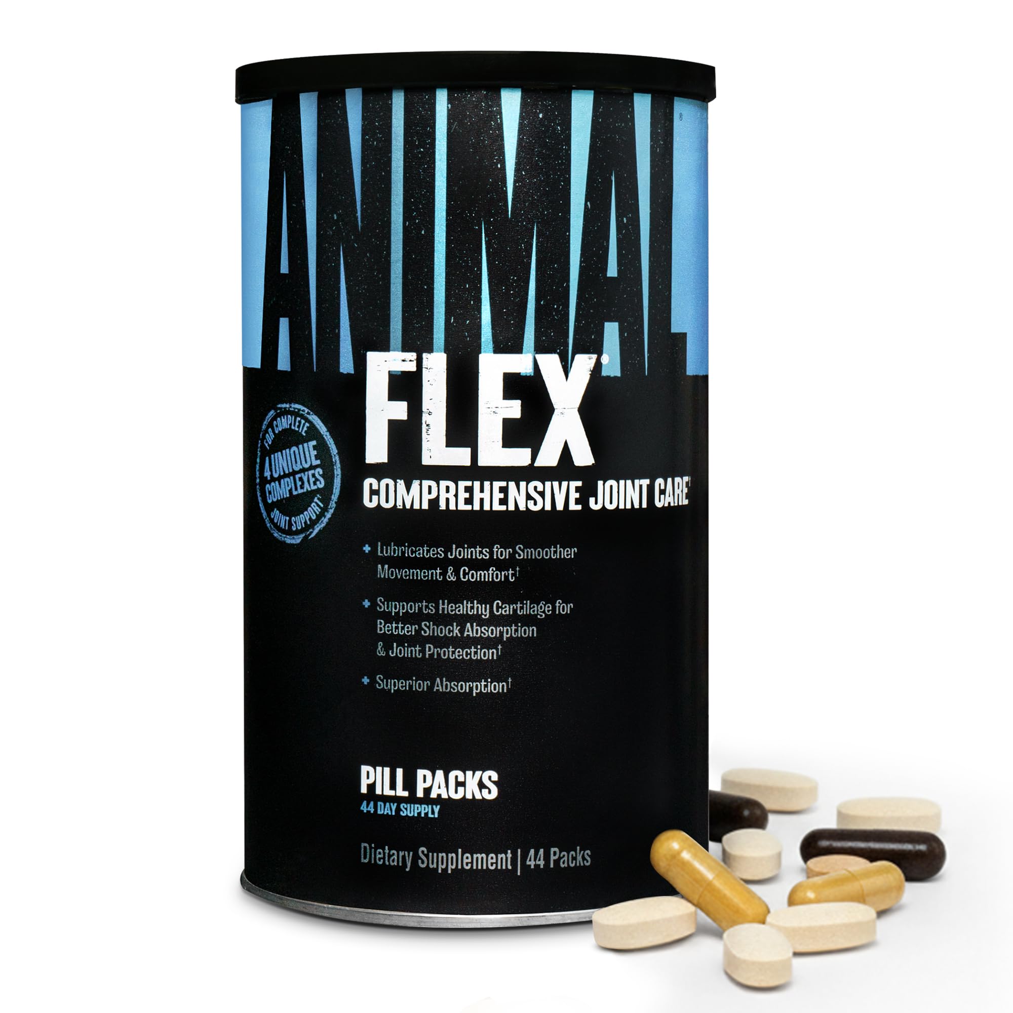 Animal Flex - Glucosamine Chondroitin Joint Supplement for Women and Men Discomfort with Turmeric, MSM, Boswellia for Cartilage, Joint Health, Muscles, Back, Knees, Shoulder, and Hip, 44 Packs