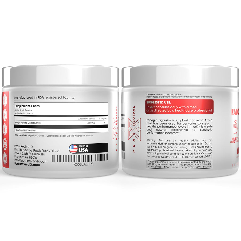 Testosterone Booster for Men with Fadogia Agrestis 1000mg Per Serving - Improve Natural Testosterone production, Increase Energy and Muscle Growth - Testosterone Supplement for Men (60 Capsules)