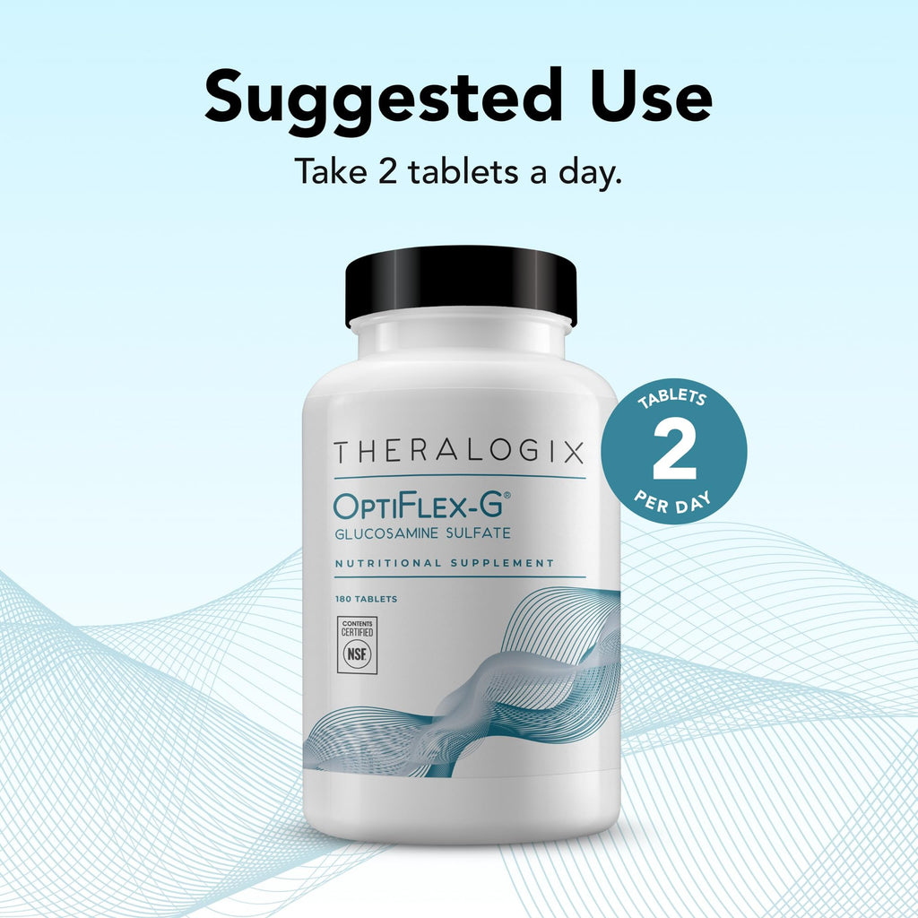Theralogix OptiFlex-G Glucosamine Sulfate - 90-Day Supply - Joint Support Supplement - Supports Joint Health for Men & Women - Glucosamine Joint Supplement - NSF Certified - 180 Tablets