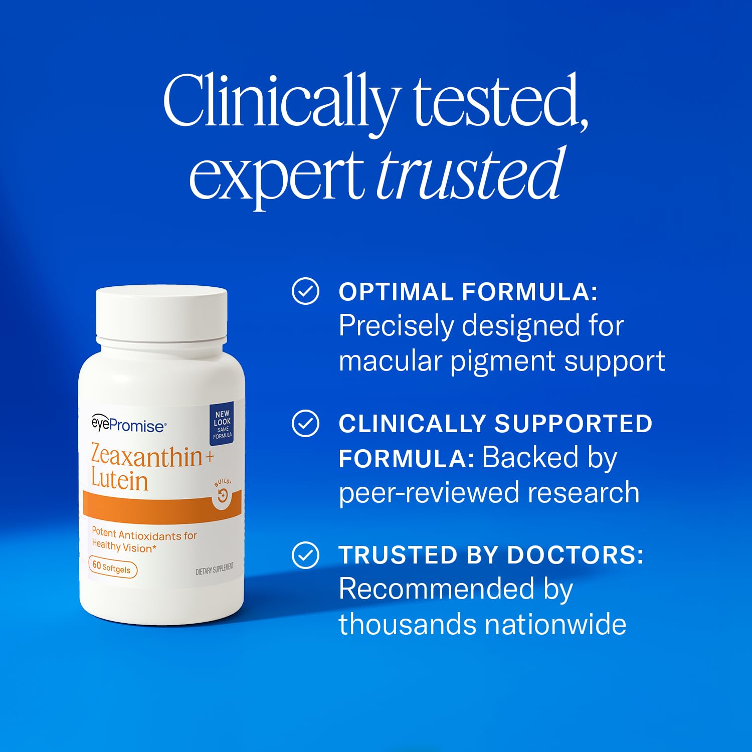 EyePromise Zeaxanthin + Lutein Eye Health Supplements, 60 Softgels