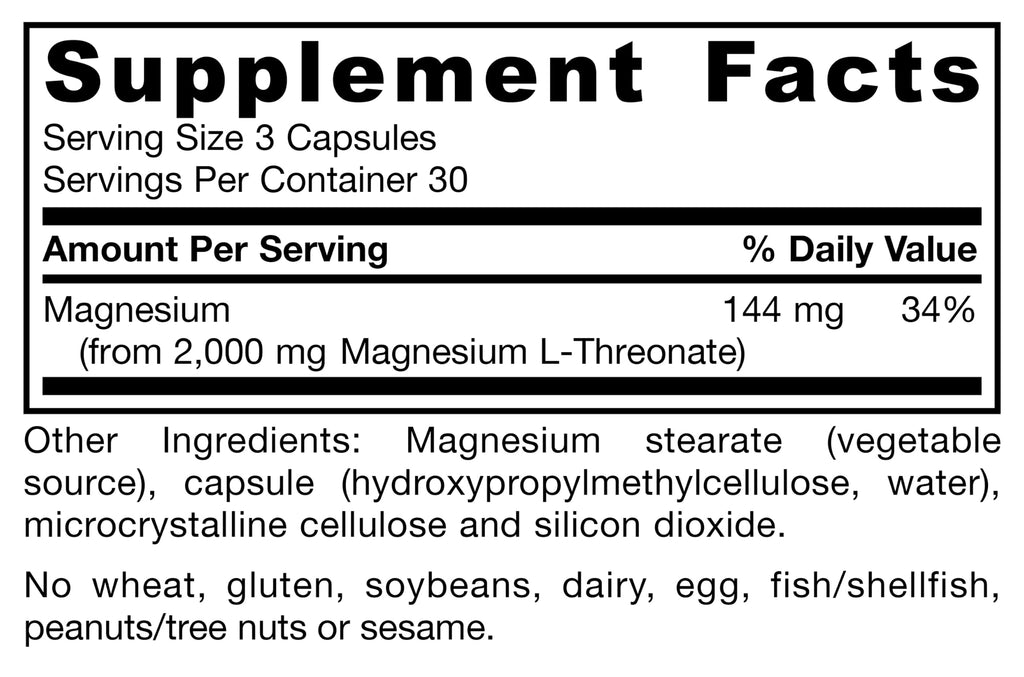 Jarrow Formulas Magnesium L-Threonate, MagMind Magtein Magnesium Supplement, Brain Supplements for Memory Support, 90 Veggie Capsules, Up to a 30 Day Supply