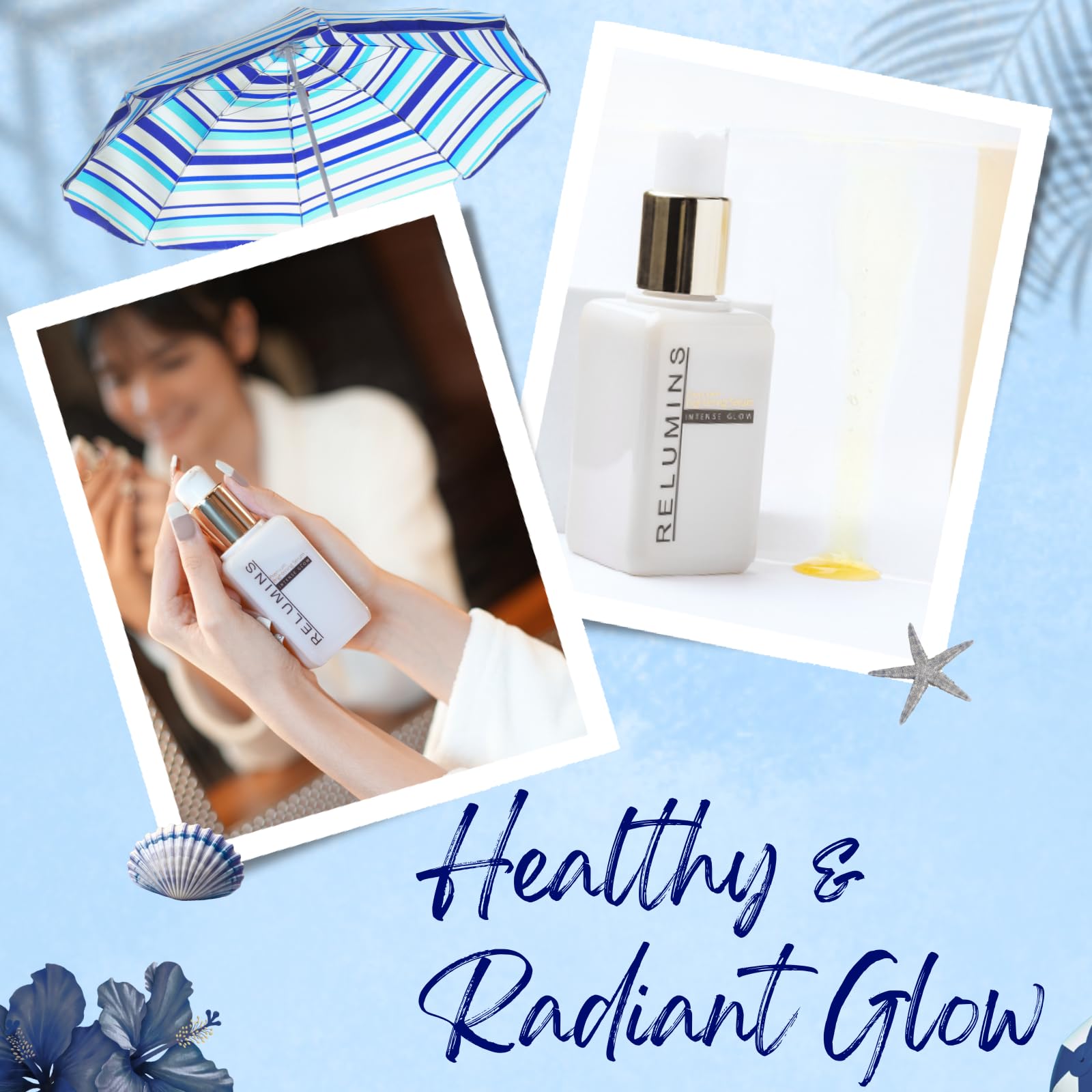 Relumins Intense Glow Premium Serum – Radiance-Boosting Face Serum for Uneven Skin Tone, Nighttime Firming & Smoothing Treatment for a Healthier-Looking Glow, Ultimate Summer Glow Skin – 150ml