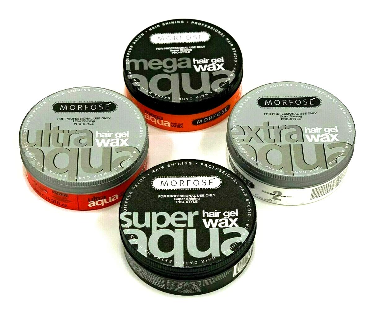 Morfose Aqua Hair Gel Wax - Shine Look, Edge Control,Ultra Hold for Men & Women, Developed by Barbers - Hair Gel, Hair Wax, Hair Powder, Pomade & Clay for Styling (150 ml, Mega Aqua)