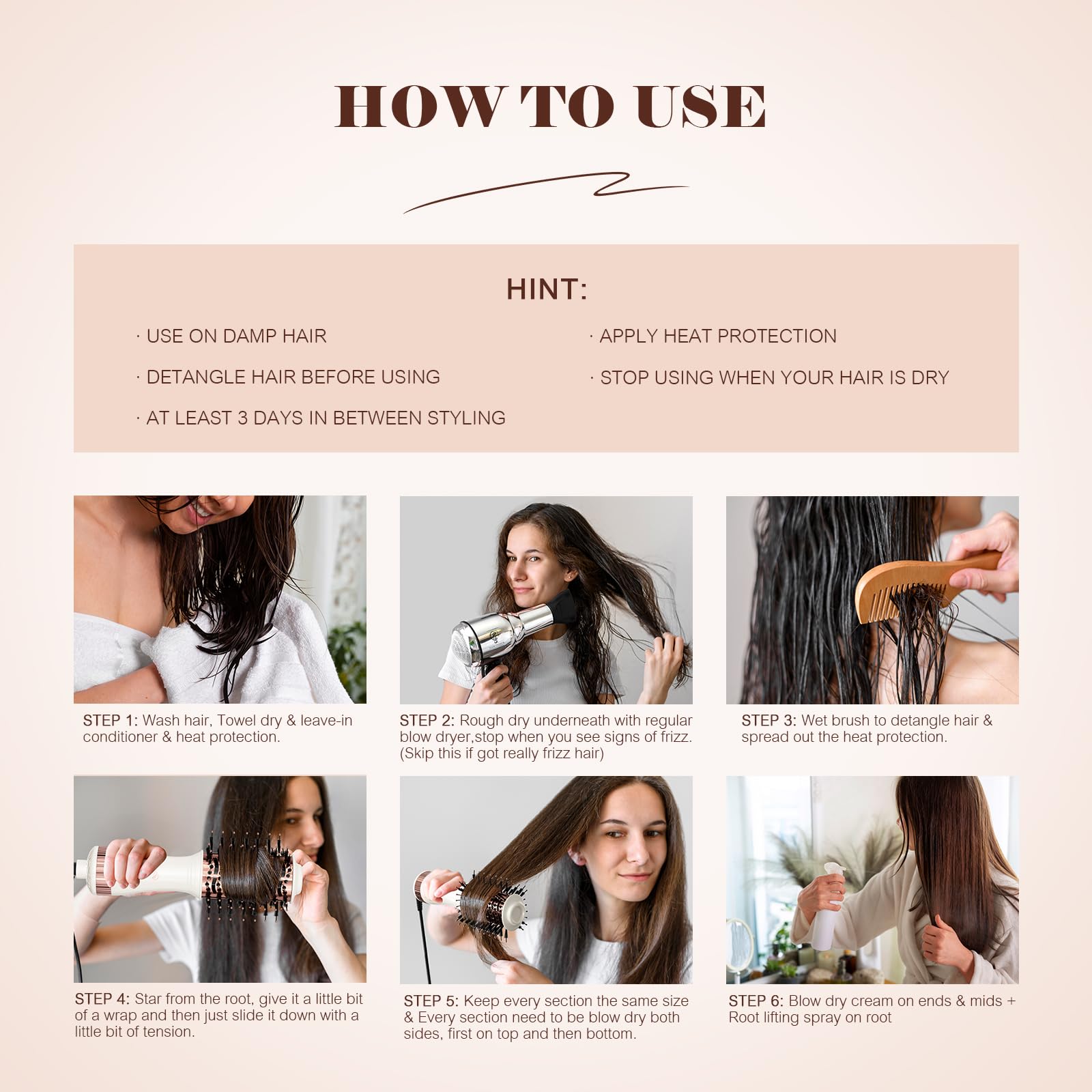 Travel Blow Dryer Brush in one, Dual Voltage 120V-240V Mini Hot Air Brush, Hair Trends Nano Titanium 2 Inch One Step Hair Dryer and Styler Volumizer Oval Shape