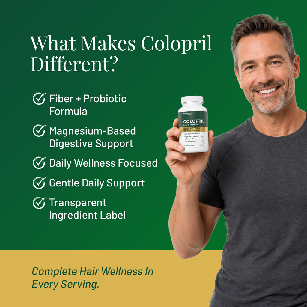 Colopril Colon Cleanse Dietary Supplement - Supports Cleansing of Bowels & Digestive Tract - Eases Constipation - Ginger Root, Lactobacillus, Psyllium Husk & Magnesium Oxide - 90 Capsules (Pack of 1)