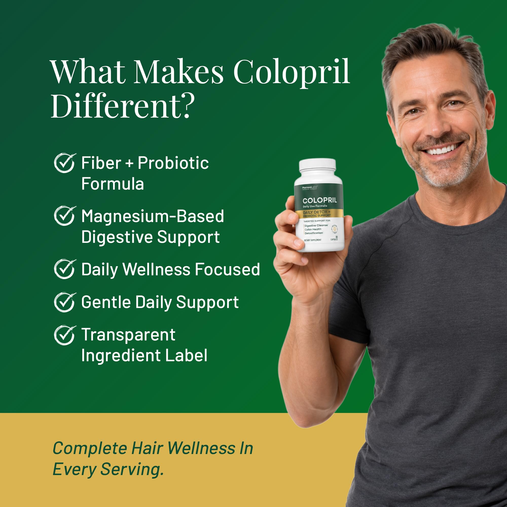 Colopril Colon Cleanse Dietary Supplement - Supports Cleansing of Bowels & Digestive Tract - Eases Constipation - Ginger Root, Lactobacillus, Psyllium & Magnesium Oxide - 90 Capsules (Pack of 2)