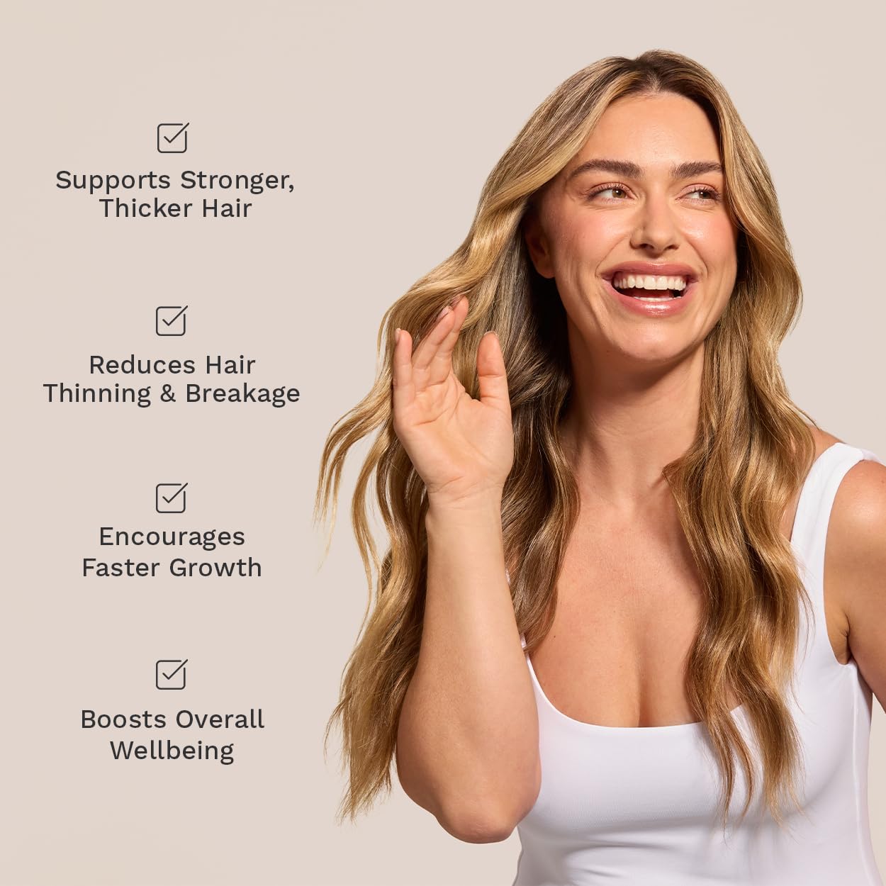HAIR BURST Hair Growth Biotin Gummies - Daily Vitamins - 30 Day Supply