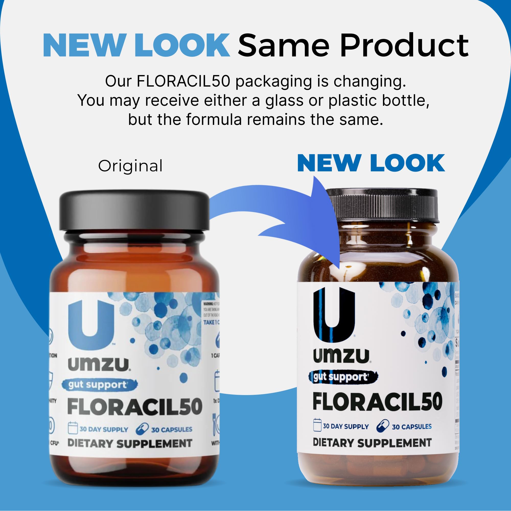 UMZU Floracil50 Probiotic Supplement 30 Day Supply – 50 Billion CFU with Lactobacillus Acidophilus Rhamnosus and Plantarum – Supports Gut Health Digestion Immunity and Microbiome Balance
