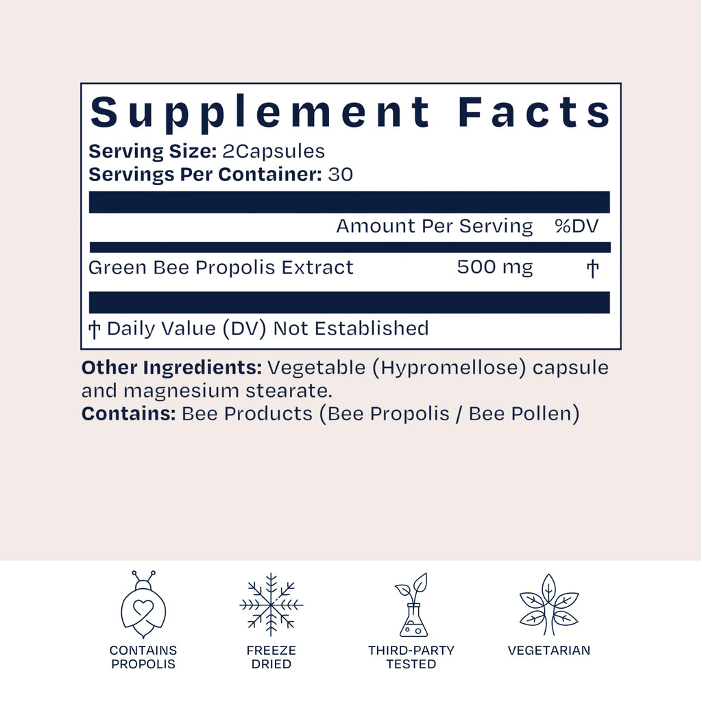 BioPure Brazilian Green Propolis Pure Propolis Extract – Natural Freeze-Dried Extract with Atrepillin-C ad Phenols to Support Respiratory, Gastrointestinal, and Immune Function – 60 Capsules