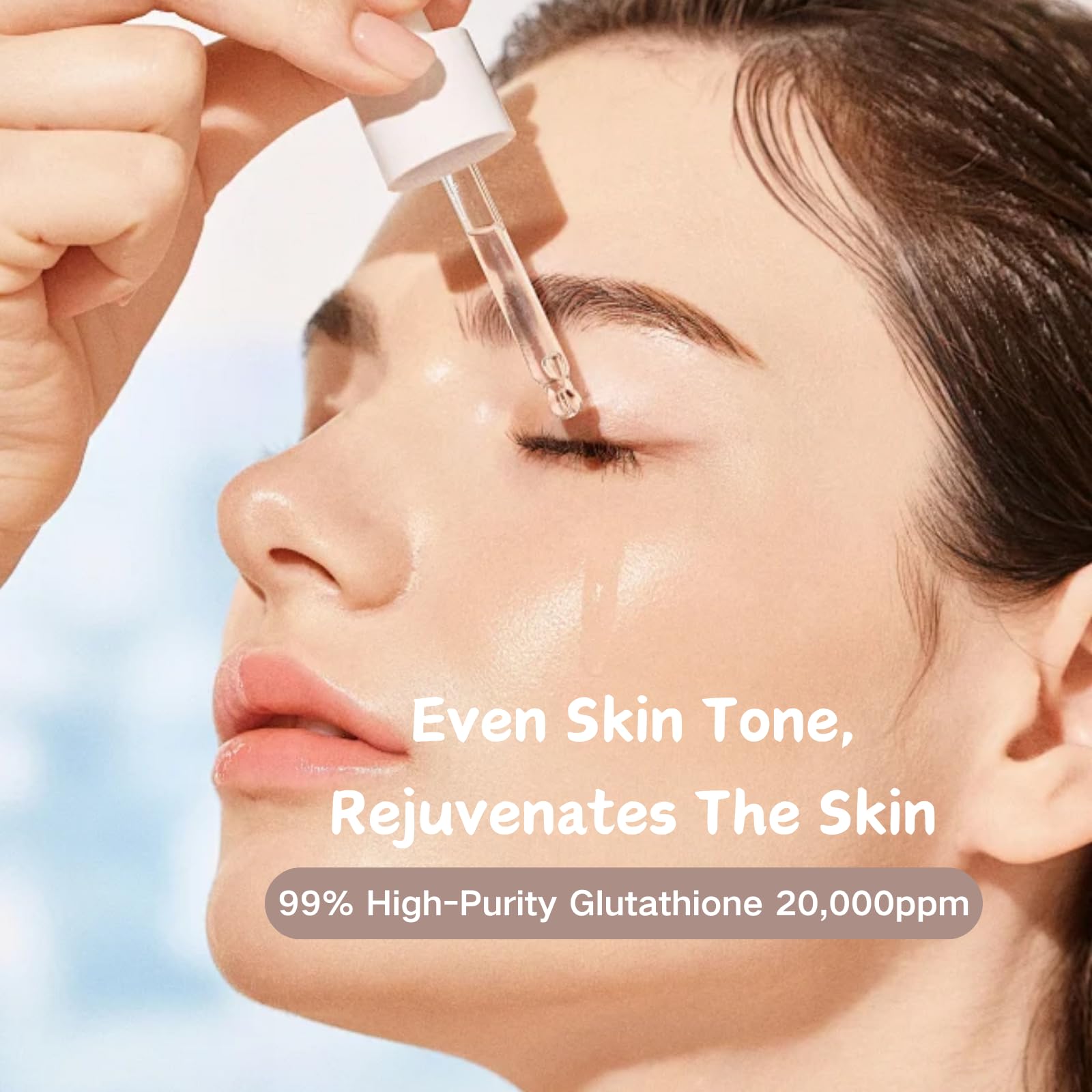 2Pcs Glutathione Serum 20,000ppm, Dark Spot Correcting Serum, Brightening Face Serum with niacinamide, Korean Skincare for Glowing Skin, Improve Elasticity & Revitalize Complexion, Soothing to Skin
