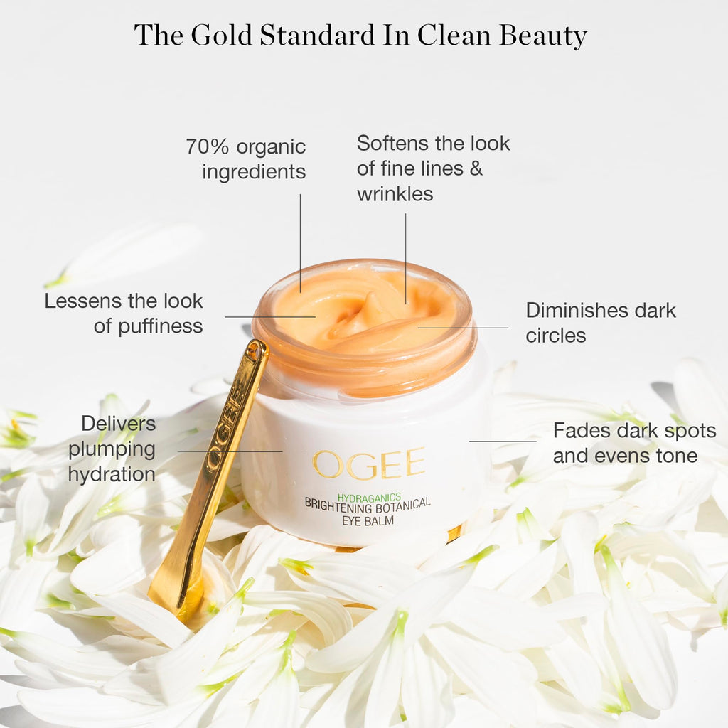 Ogee Botanical Eye Balm - Certified Organic Brightening Eye Cream for Dark Circles and Puffinesss - Made with Natural Retinol Alternative & Hyaluronic Acid