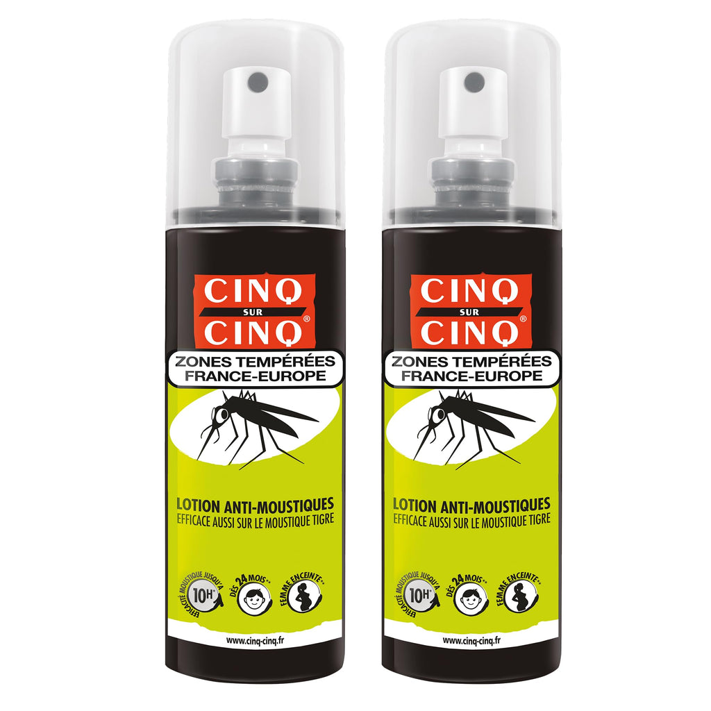 Cinq sur Cinq Temperate Areas Anti-Mosquitoes Lotion Batch of 2 x 100ml