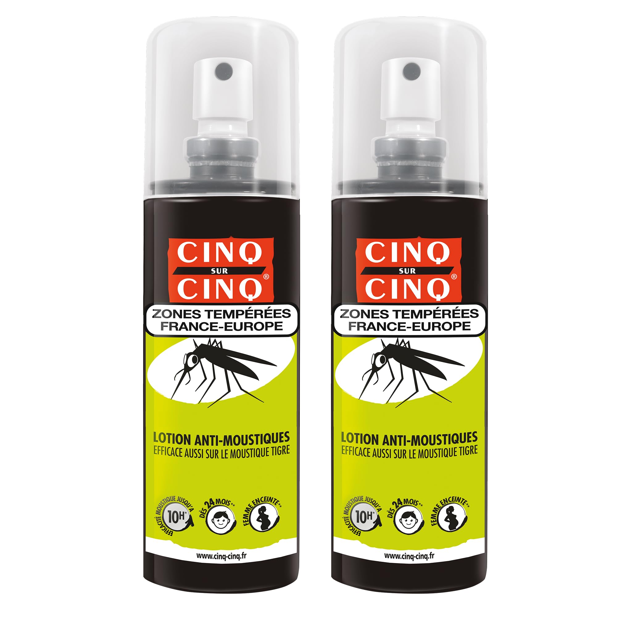 Cinq sur Cinq Temperate Areas Anti-Mosquitoes Lotion Batch of 2 x 100ml