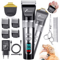 Gimars 4 in 1 Dog Grooming Clippers with Small Trimmer, 7000RPM High-Power 4-Speed Quiet Pet Shaver (≤55dB), Cordless Rechargeable Dog Hair Clippers for Thick Coats with Scissors, Comb & USB