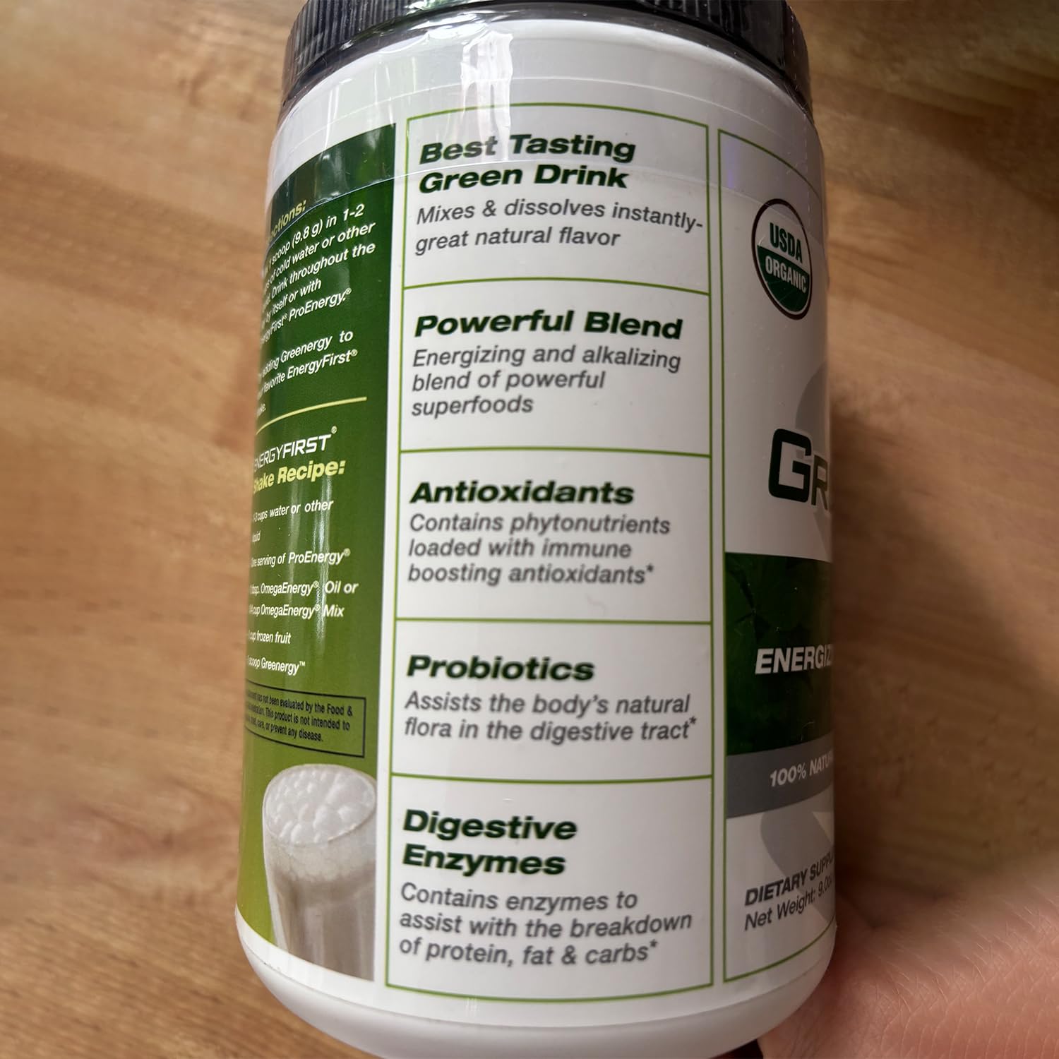EnergyFirst Energize and Detoxify Greenergy Organic Superfood Powder - Vegan, Gluten-Free, Sugar-Free, Non-GMO - 30 Servings for Daily Energy & Immunity Boost!