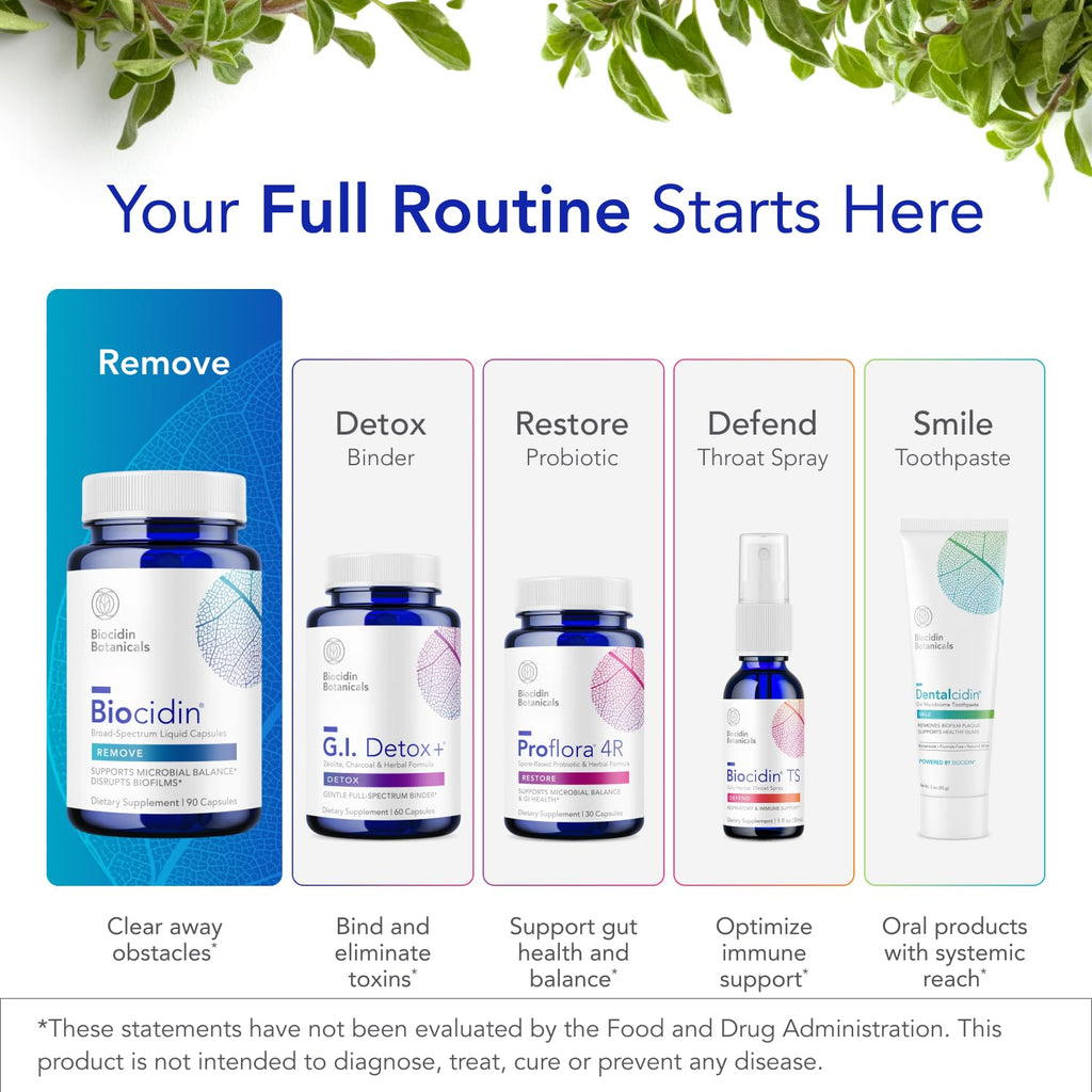 Biocidin Capsules - Biofilm Disruptor & Gut Cleanse Detox - Microbial Balance, Biofilm Defense & Immune Support - Professional-Grade 18-Botanical Herbal Supplement for Women & Men (90 Capsules)
