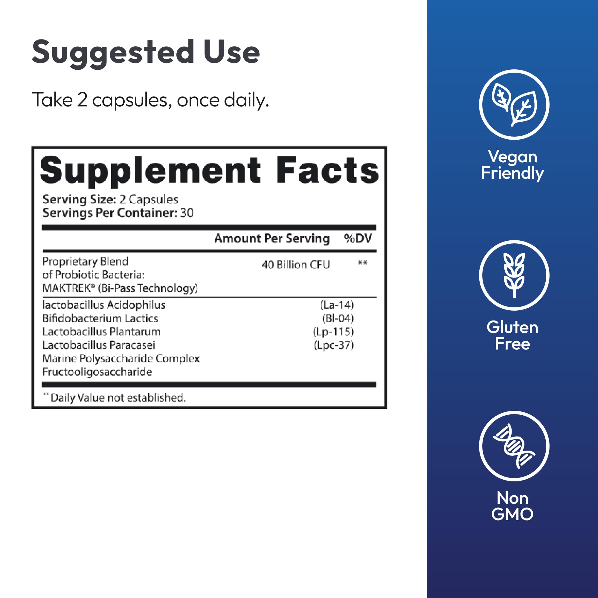Justified Laboratories Fungus Clear Max - 60 Capsules - Probiotic Formula with 40 Billion CFU - 30 Servings