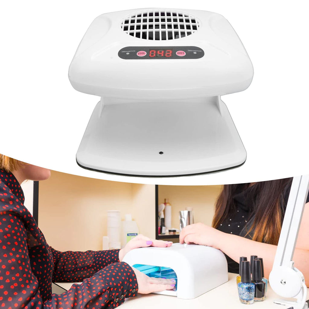 Air Nail Dryer, 300W Timing Air Nail Fan Blow Dryer, Regular Nail Polish Drying Fan with Hot and Cool Wind, Professional Nail Art Drying Fan for Manicure Salon and Daily Home Use
