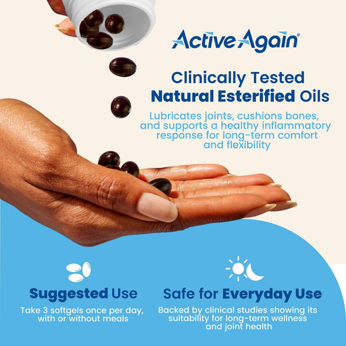 Active Again Hope Science Joint & Muscle 90 Softgels | for Joint Health and Mobility, Muscle, Back, Knee, Shoulder | Long Term Results | Made in USA