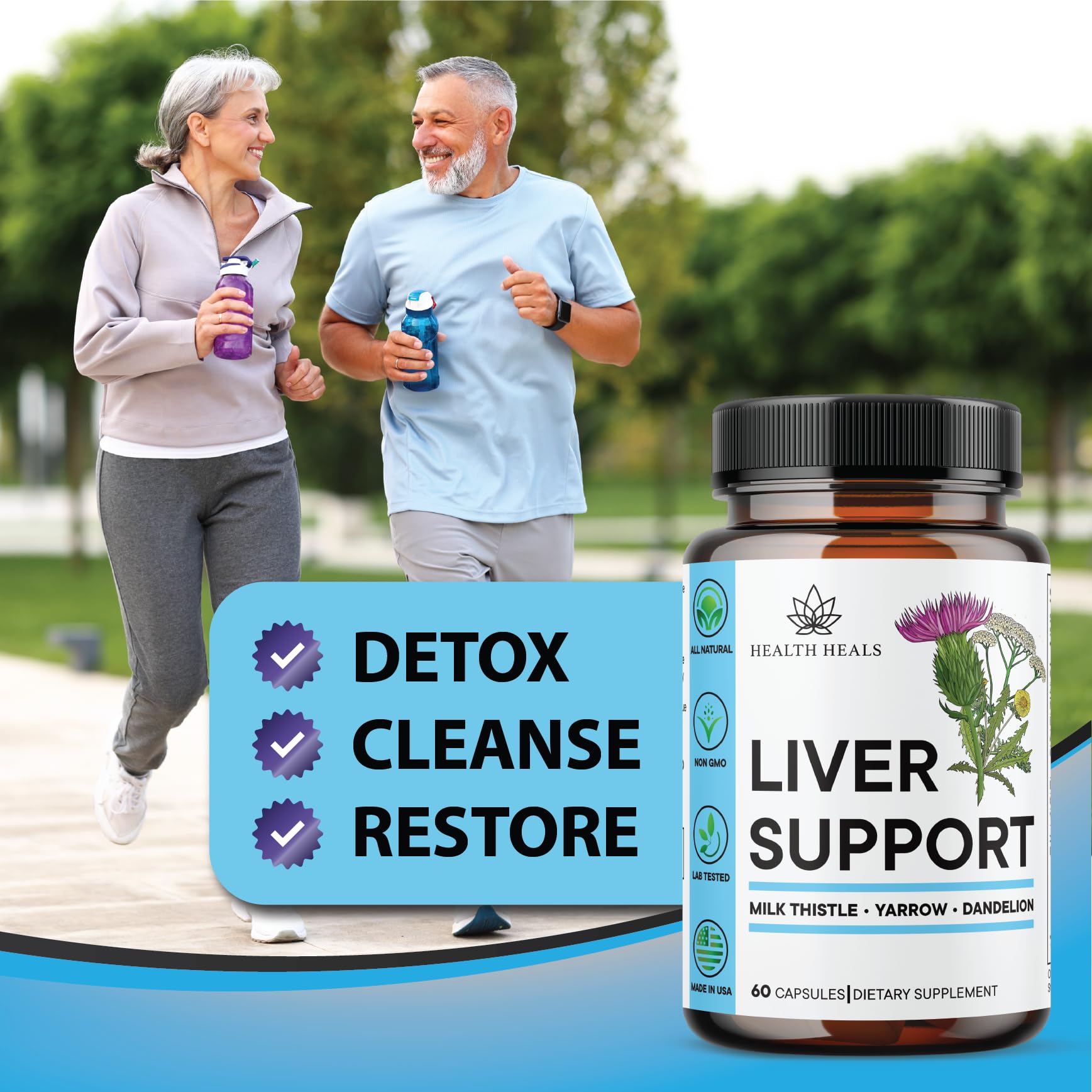 Liver Cleanse & Repair Formula - Herbal Liver Support Supplement with Milk Thistle Dandelion Root Turmeric, Artichoke Extract for Liver Health - 120 Count