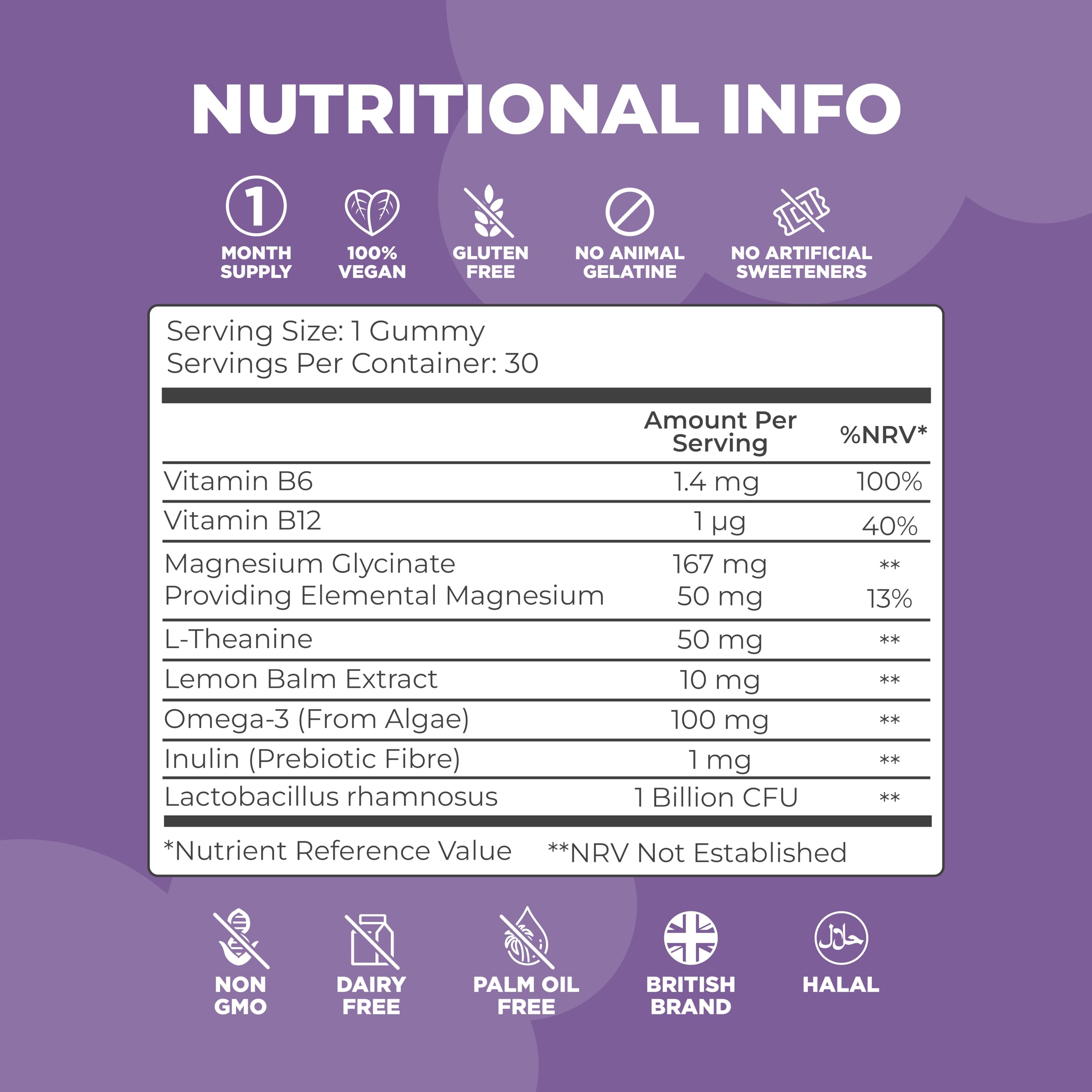 Kids L Theanine Gummies – 50mg with Magnesium Glycinate & Prebiotics to Improve Kids Concentration & Focus | Sugar-Free, Vegan & Chewable | Ages 3+ | Berry Flavour | 1 Month Supply