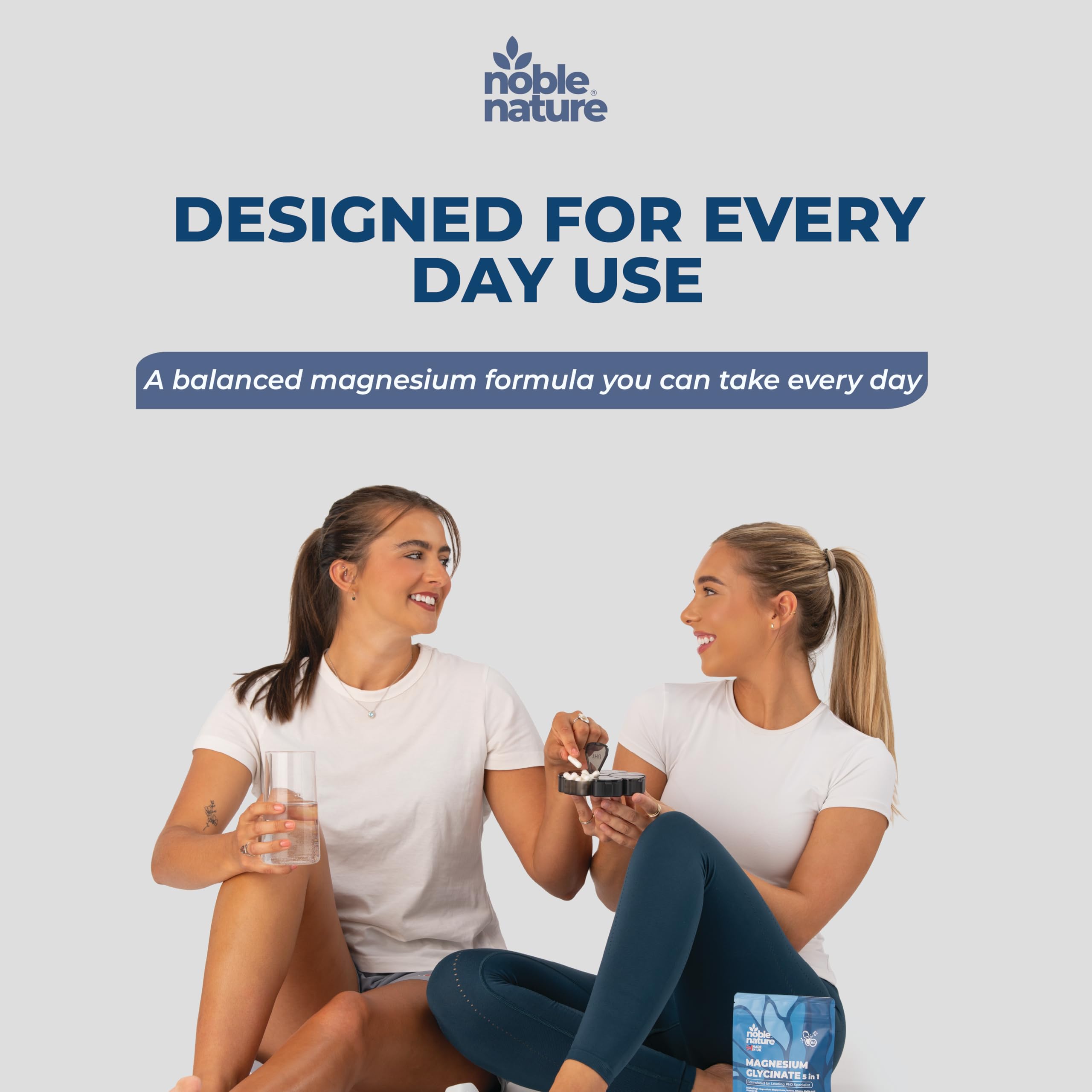 Magnesium Glycinate 5-in-1 Complex Formulated by PhD Expert High Strength 1900mg Supplements as Bisglycinate, Malate, Citrate, Oxide & Vitamin B6-90 GMO Free Capsules, 384mg Elemental, UK Made (90)