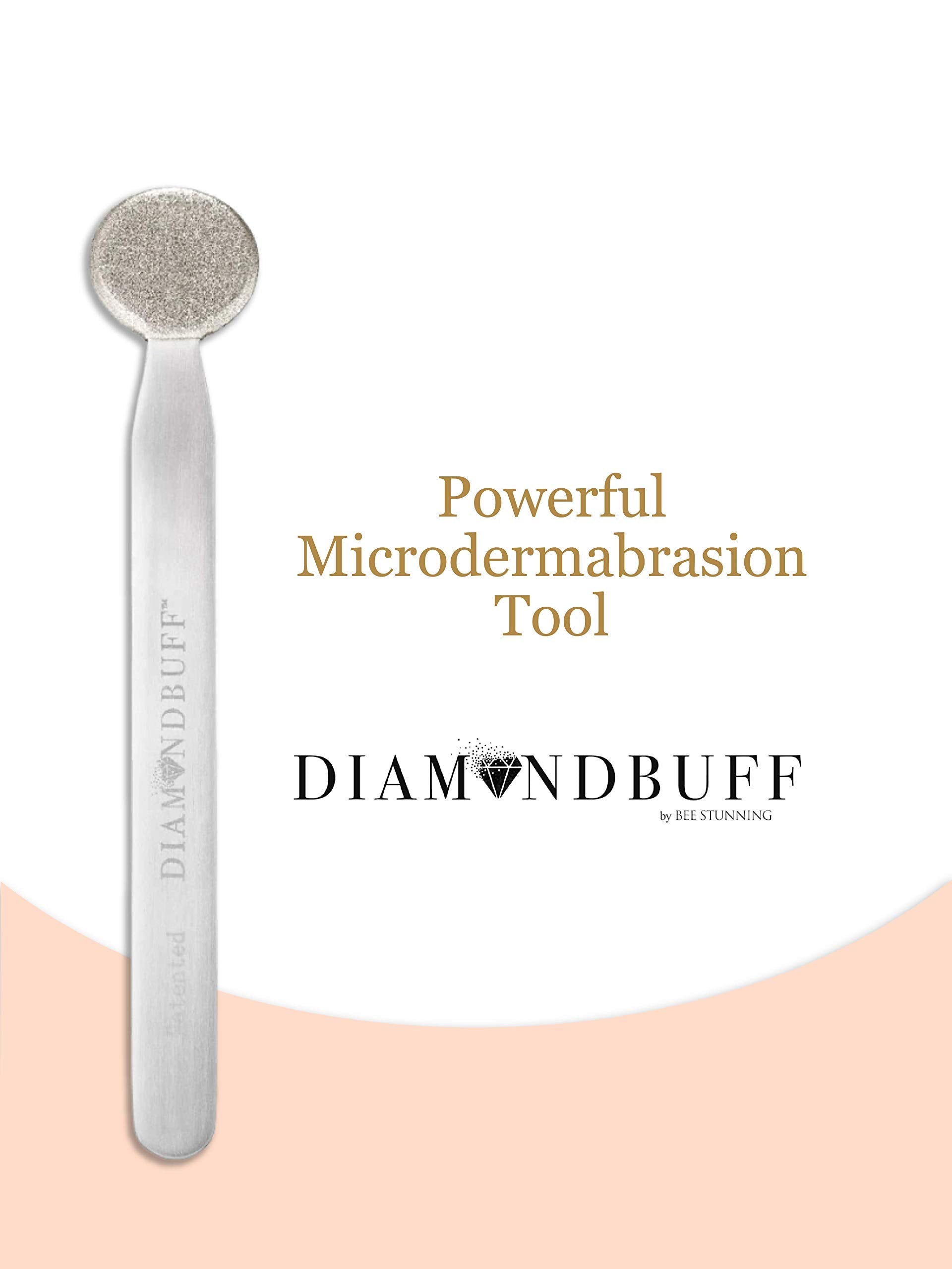Bee Stunning DIAMONDBUFF Microderm Exfoliation Tool for at Home Glowing and Radiant Skin | Reduce Acne, Fine Lines, Wrinkles, & Provide a Velvety Smooth Complexion with Diamond Microdermabrasion