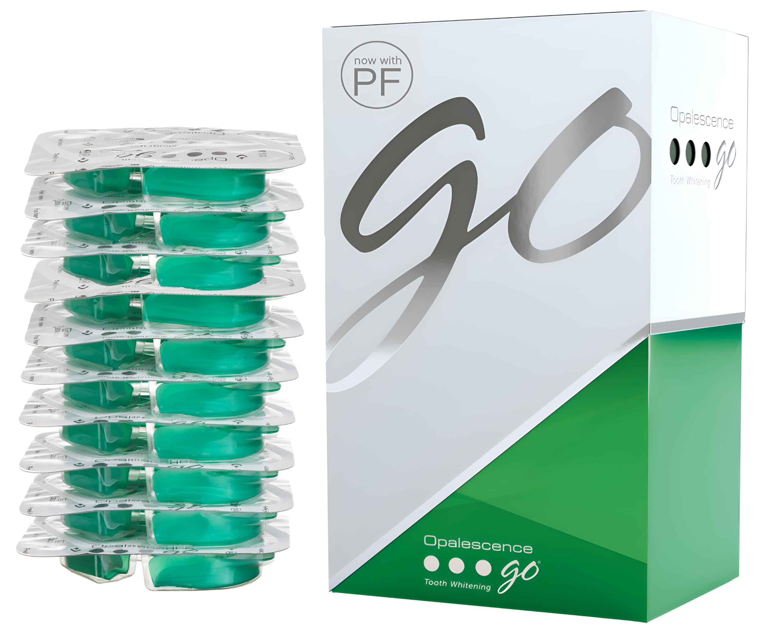 Opalescence GO 15 PF Teeth Whitening Prefilled Trays (10 Treatments) Hydrogen Peroxide 15 and Potassium Fluoride - Made by Ultradent - GO15-PF-4638