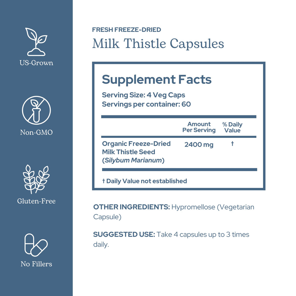 Eclectic Herb - Organic Milk Thistle Supplement | Silymarin Supplement Capsules | Liver Support, Detox, Cleanse + Maintain | US-Grown, Vegan, Non-GMO, Gluten Free (240 CT | 600 mg)