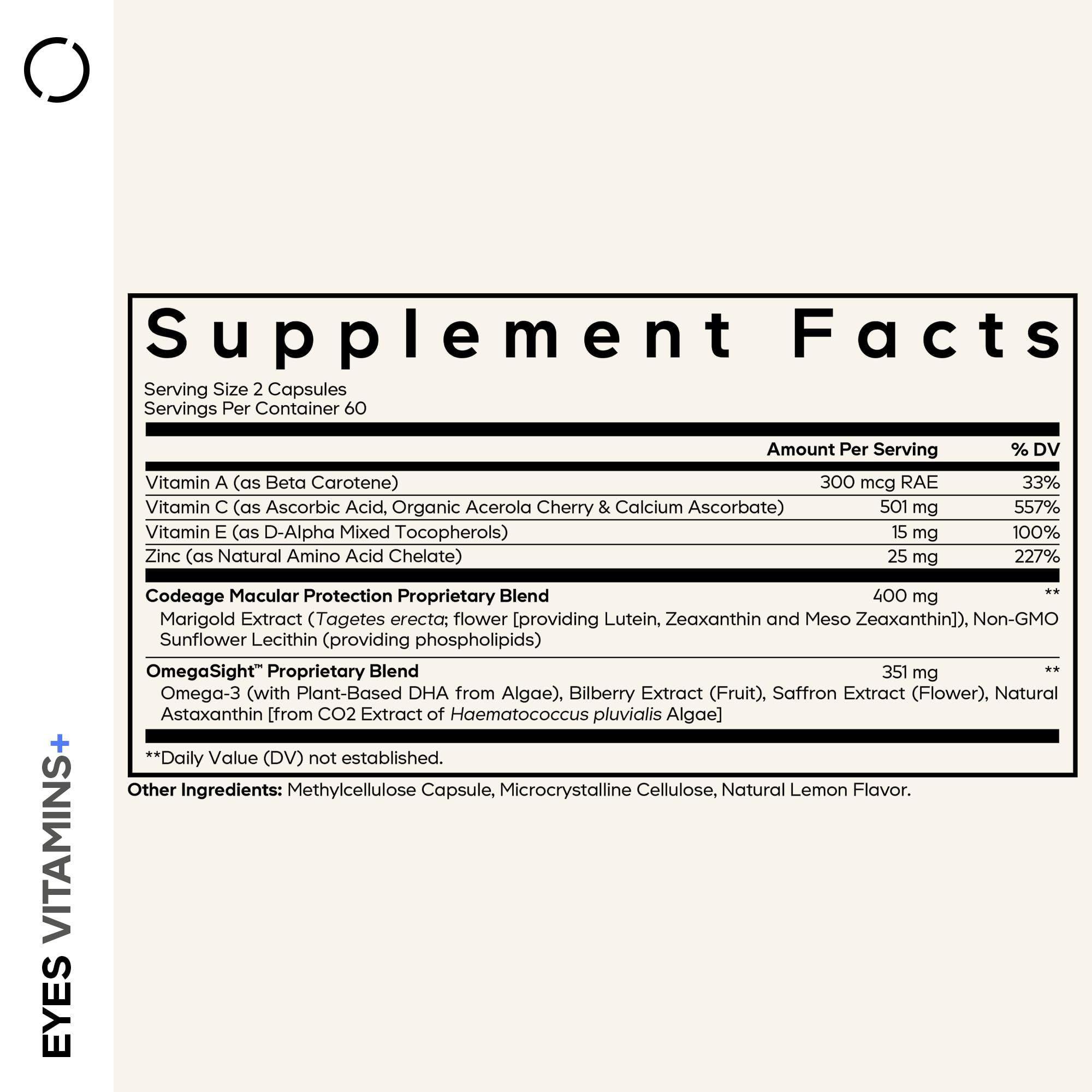 Codeage Eyes Vitamins, AREDS 2, Lutein, Zeaxanthin, Astaxanthin, 120 Cap
