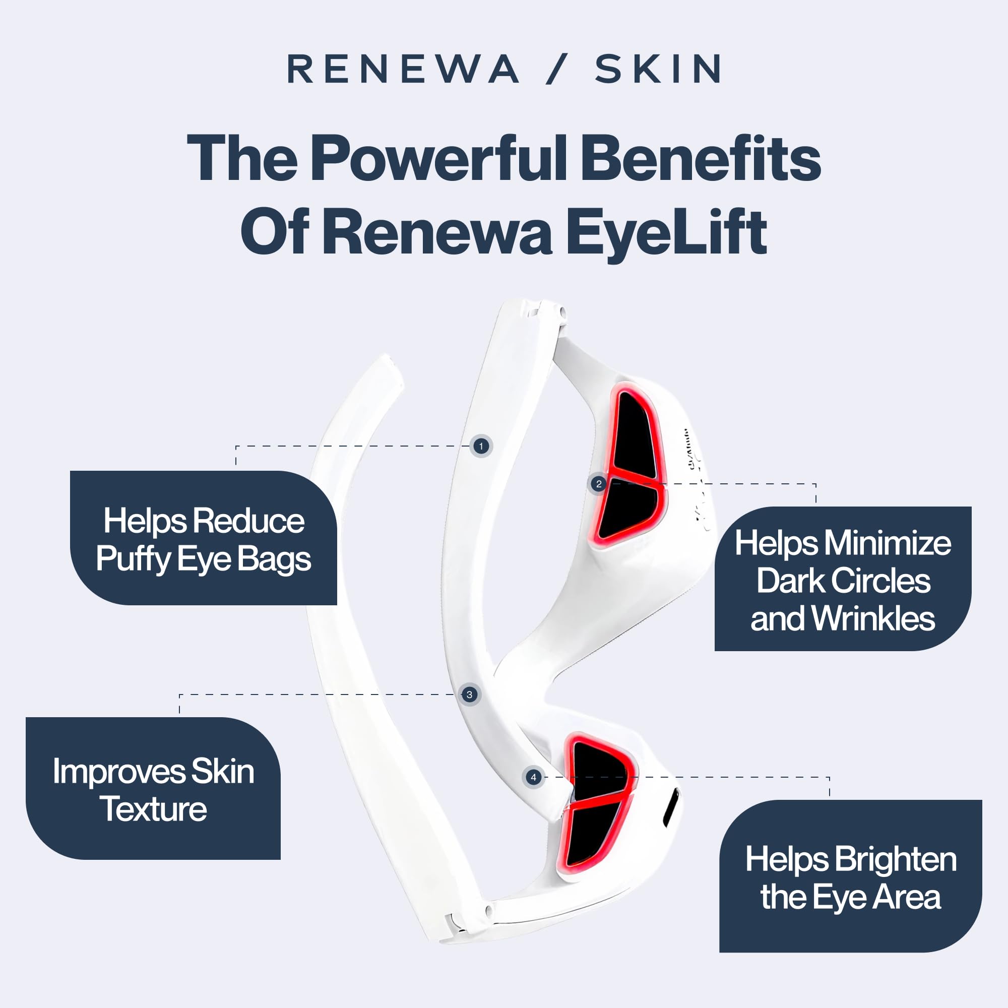 Renewa EyeLift | Under-Eye Beauty Tool with Gentle Light | Skincare Tool for Refreshing, Brightening and Radiant-Looking Skin | At-Home Self-Care Facial Tool for Smoother-Looking Eyes