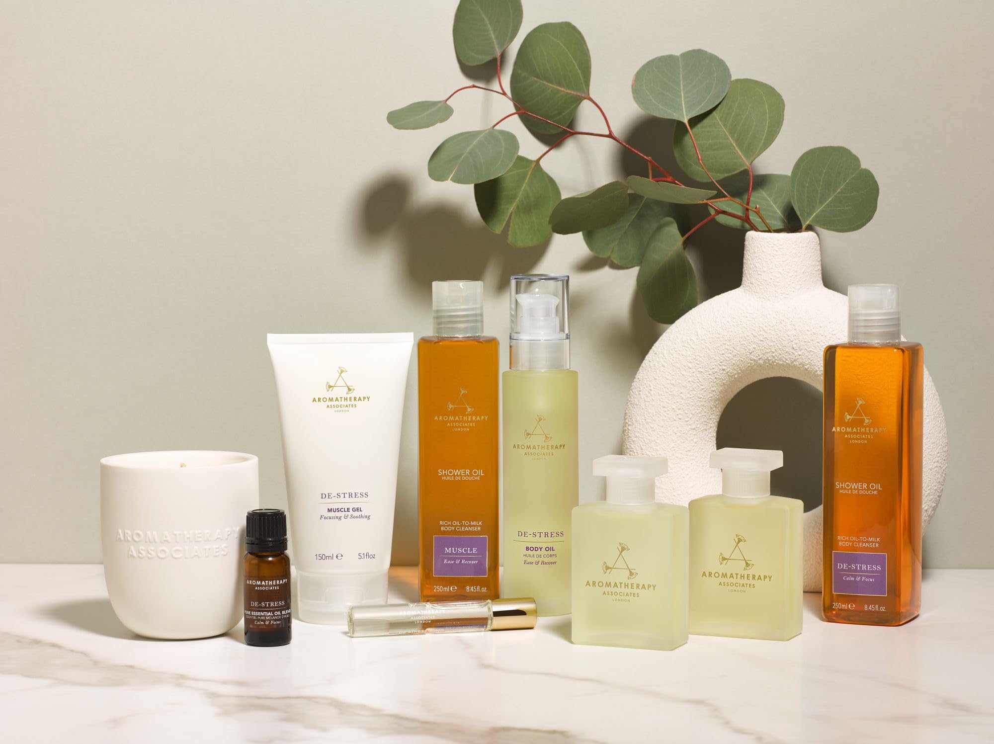 Aromatherapy Associates Essential Oil Blends – Luxury Shower and Body Oils for Dry Skin, Daily Aromatherapy Care for Men & Women, 10-Pack (0.10 fl oz Each) in Decorative Gift Box