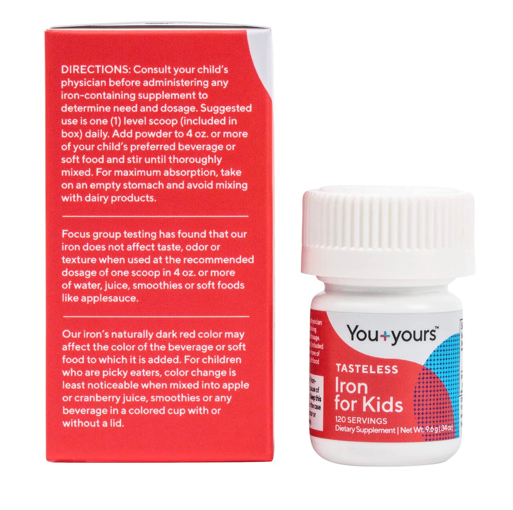 Tasteless Iron for Kids + Toddlers- 4-Month Supply | Just One Ingredient