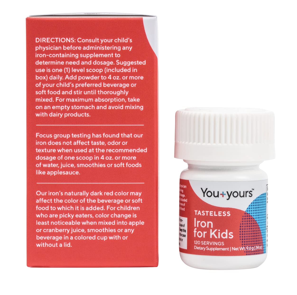 Tasteless Iron for Kids + Toddlers- 4-Month Supply | Just One Ingredient