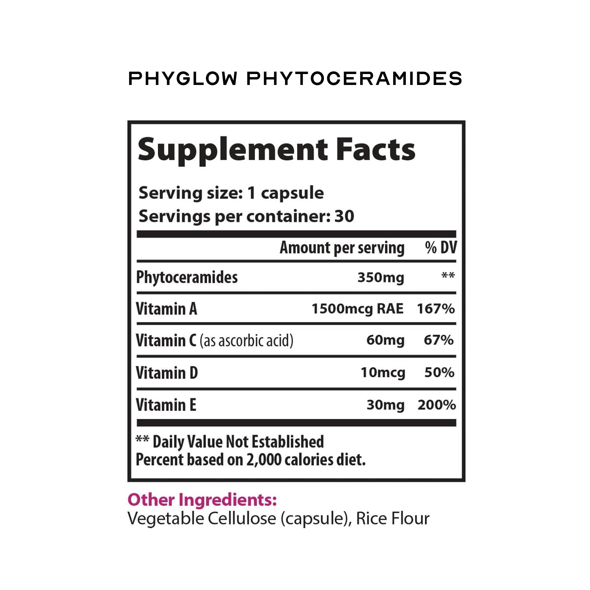 Phytoceramides Ceramide Skin Hydration Restore Beauty Health Supplement, Hyaluronic Acid Alternative Pills w/Multivitamins A, C, D, E, Anti Aging Wrinkle Support Super Vegan 30 Capsules for Women Men