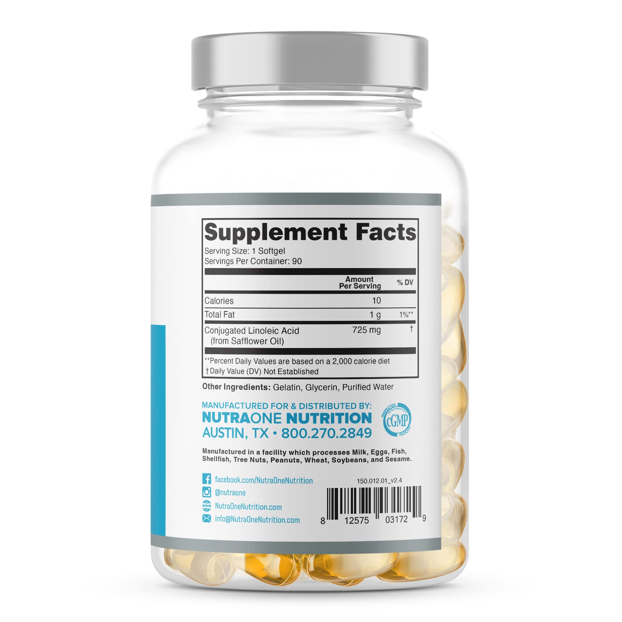 NutraOne CLAOne Supplement from Nutrition — Conjugated Linoleic Acid (CLA) Natural Supplement* (90 Capsules)