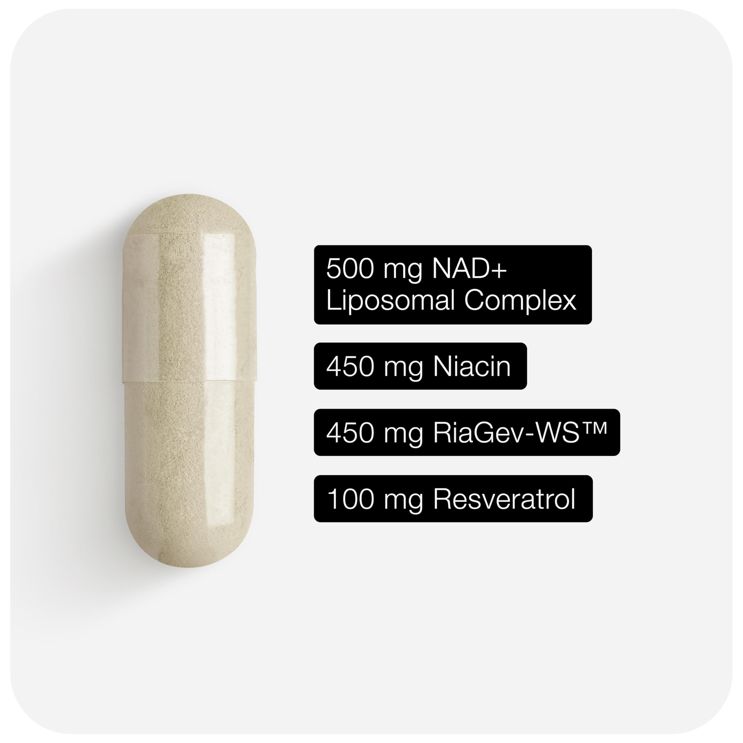 Toniiq Liposomal NAD+ and Resveratrol Supplement - 1500mg Ultra High Strength NAD Supplement - Clinically Studied Ingredients with Patented RiaGev-WS™, Resveratrol, and Niacin - 60 Capsules