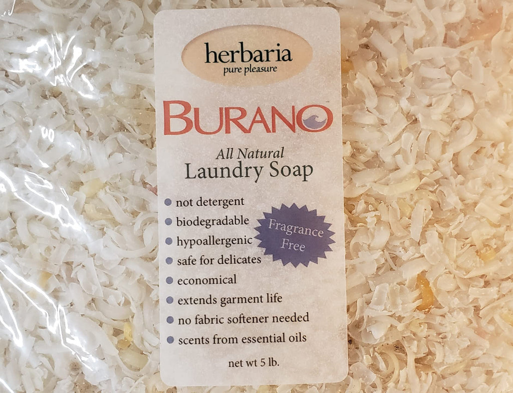 Herbaria Burano Laundry Soap 5 pounds. Handcrafted All-Natural Fragrance-Free.