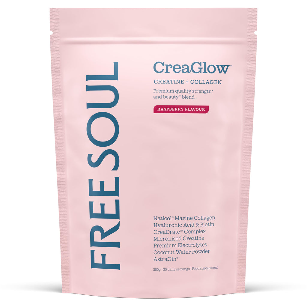 Free Soul CreaGlow | Marine Collagen + Creatine + Electrolytes | Raspberry
